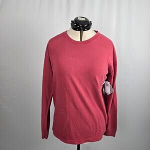 U.S. Apparel Cotton T-Shirt Women's M Barn Red Crew Neck Long Sleeve NWT